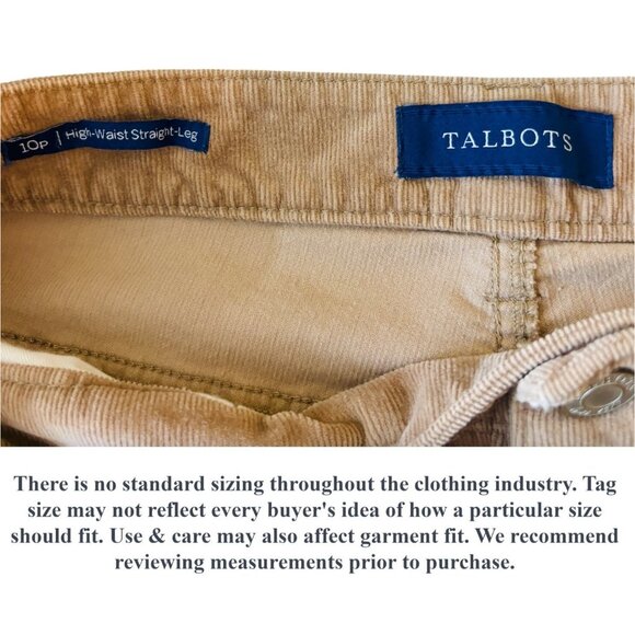 Talbots Womens Stretch Corduroy Pants High Waist Straight Leg Petite Size 10p - Picture 9 of 11